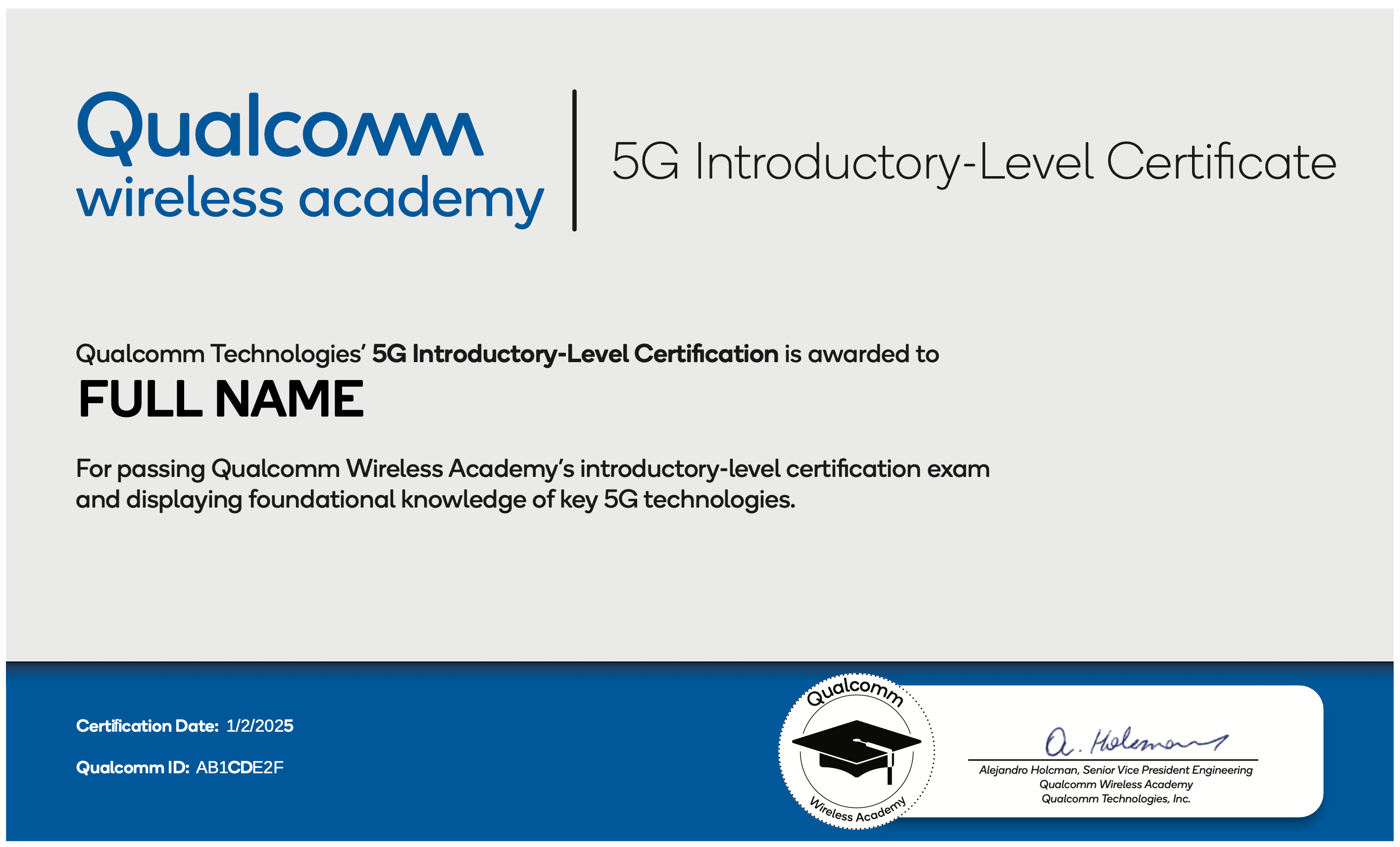 Qualcomm Academy: 5G Introductory-Level Certificate